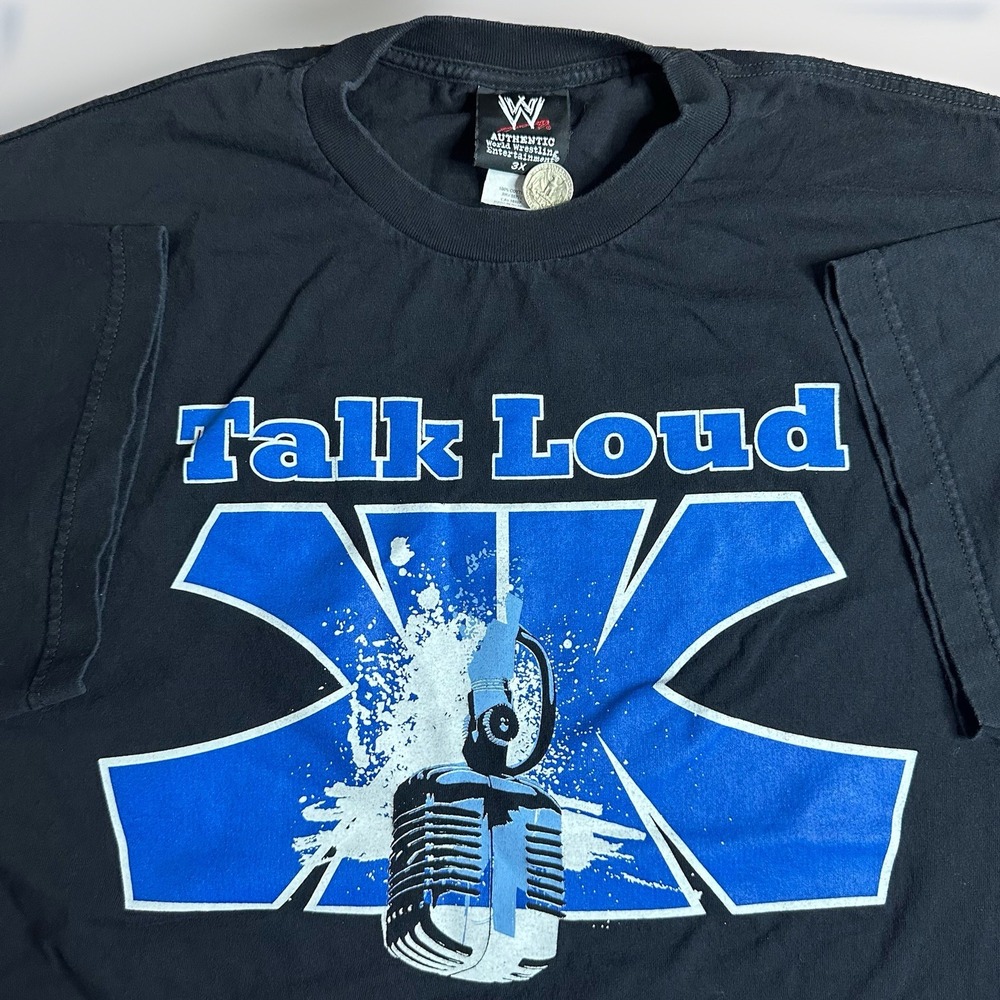 Vintage WWE Ken Anderson Mr Kennedy Shirt Men 3XL Black Talk Loud Hit Harder Y2K